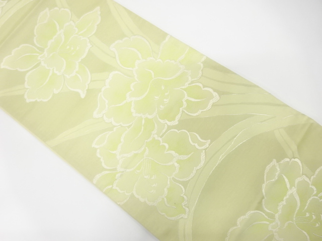 JAPANESE KIMONO / ANTIQUE FUKURO OBI / SILK / WOVEN ORCHID